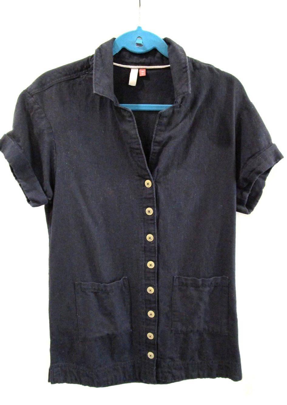 Anthropologie Pilcro Black Button-down Shirt Mini Dress Women Sz XSP